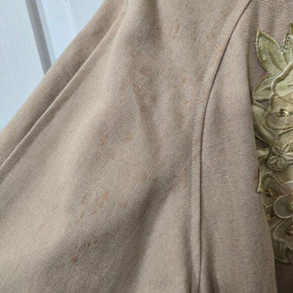 Vintage Fairy Boho Romantic Jacket Long Coat Womens M Beige Tree Floral Artsy - Picture 11 of 13